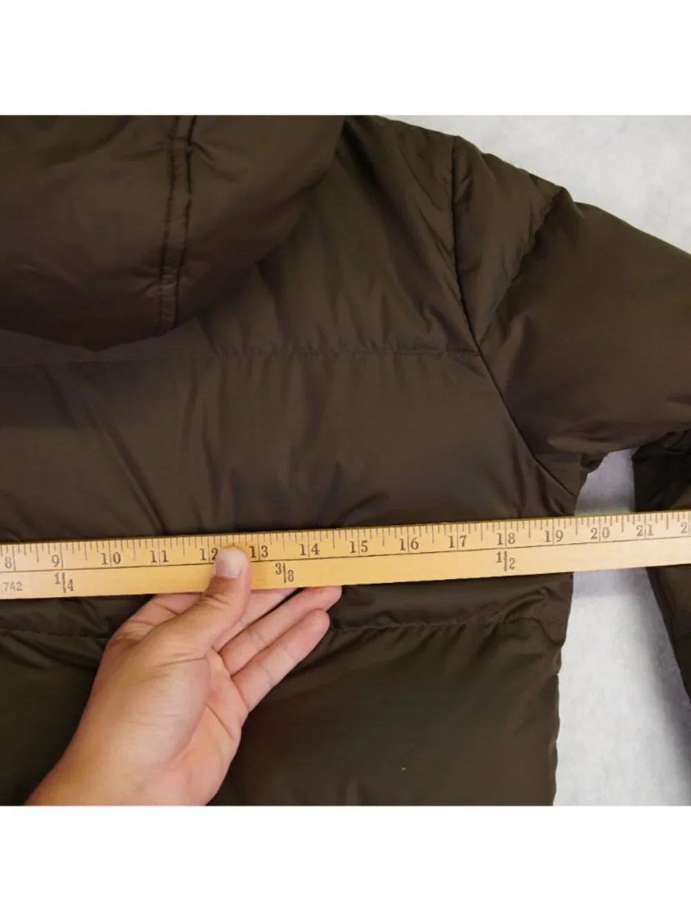 Ralph Lauren Younth XL (16) Brown Hooded Down Puffer Jacket Crest Logo